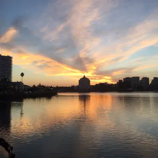 the setting of a beautiful sunset