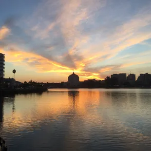 the setting of a beautiful sunset