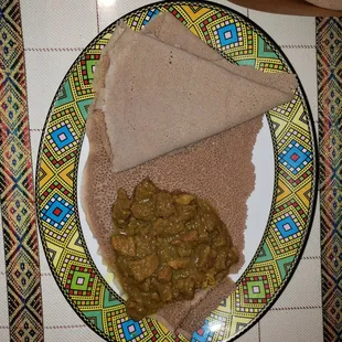 a plate of food on a table