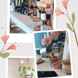 Delicious coffee and tea drinks are served at this cute cafe.