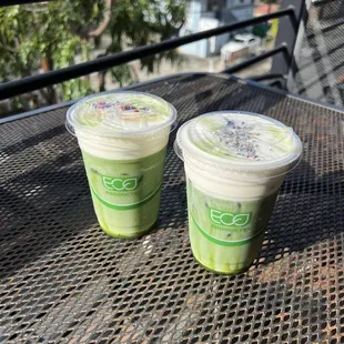 Salted Foam Vanilla Latte &amp; Lavender Foam Matcha