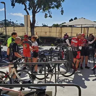 Cyclists at CAFÉ LaTERRE on a Saturday morning...October 9, 2021.