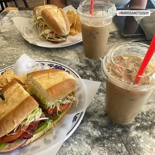 Cafe latte with pastrami Sandwich &amp; toffee nut latte with turkey sandwich! Very good 10/10