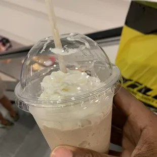 Vanilla chino with coffee and whip cream