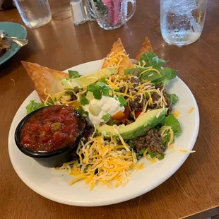 a plate of mexican food