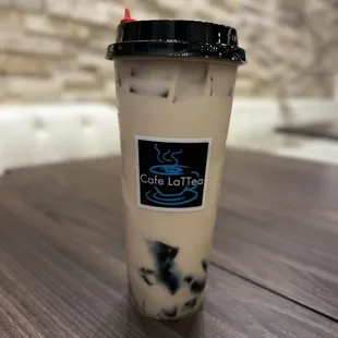 Tieguanyin milk tea with grass jelly