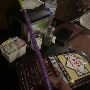 Hookah &amp; menu, bottle of water