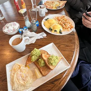 two plates of food on a table