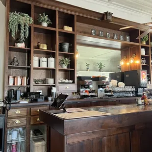 This brunch place is very cute and has a modern farmhouse interior.