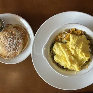 Sausage skillet with pancakes