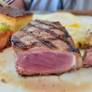 Larger than usual NY Steak for Sunday Brunch, nicely done, great flavor