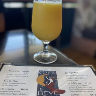 a glass of orange juice