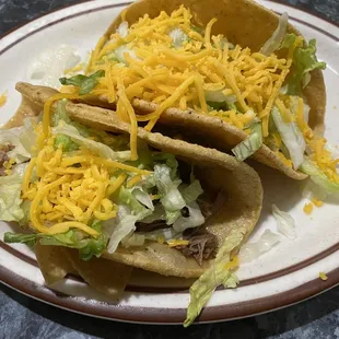 A la carte shredded beef tacos