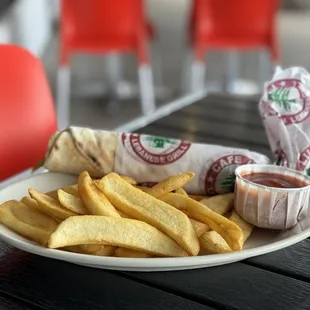 Chicken sandwich and fries