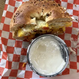 Bagel the size of a small side of cream cheese :/