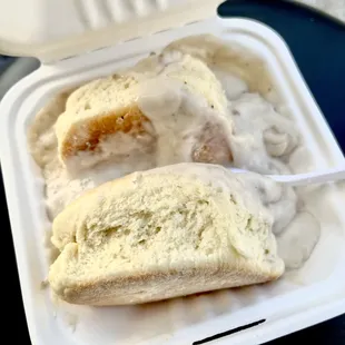 Fresh! And Huge! The Best Biscuits And Gravy Served Daily Here! Perfect For On The Go!!