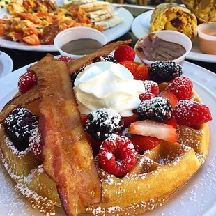 Waffle &amp; Berries w/ applewood bacon
