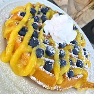Blueberry &amp; Lemon Curd Waffle