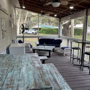 Screen patio seating