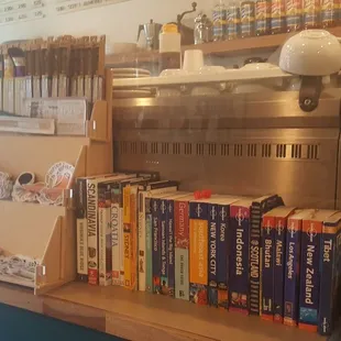 Front counter with travel guides - very cool! (7/8/21)