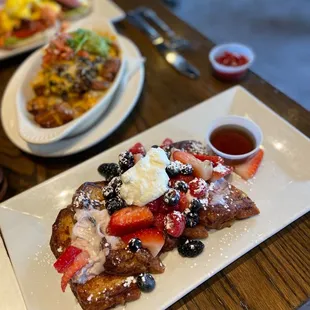 Berry stuffed mascarpone french toast