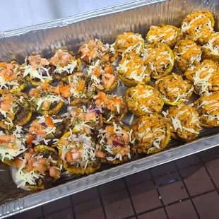 Tostones stuffed with Ropa Vieja or Chicken
We cater too!!!