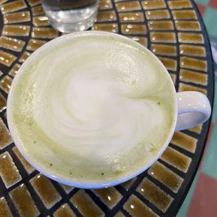 Matcha latte with oat milk