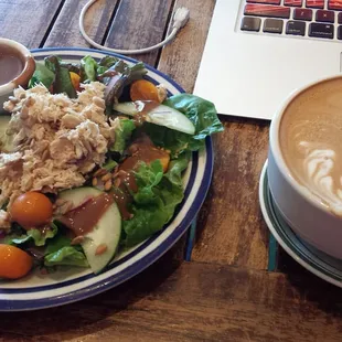 Tuna salad, mocha and free WiFi. Winning!