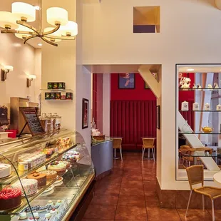 the interior of a bakery