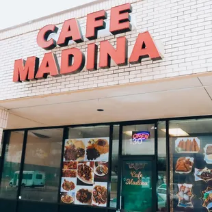 the front of the restaurant