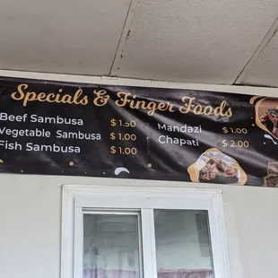 menu 2 (they don't always have everything on the menu each day... this is just a list of all the possible things they can make)