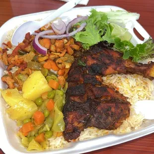 Chicken Suqaar with chicken leg and rice