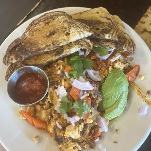 Southwest tofu breakfast scramble