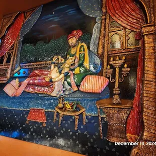 Giant mural on the wall.