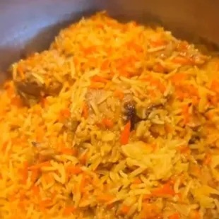Chicken biryani is another family favorite.