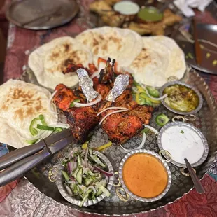 Tandoori chicken and nan