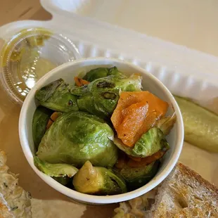 Garlic Brussels Sprouts were yummy (available as a side for the sandwich)