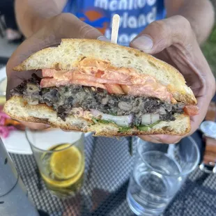 Black Bean &amp; Mushroom Burger