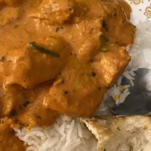 Garlic Naan, butter chicken