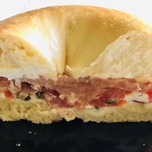 My fab lox bagel I made that I took upstairs to eat in peace