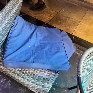 Collapsed patio chair