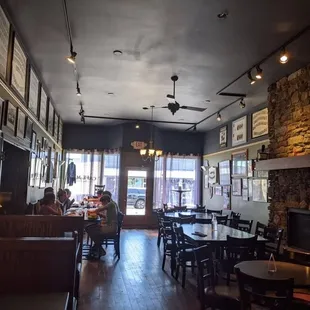 Main dining area with fireplace