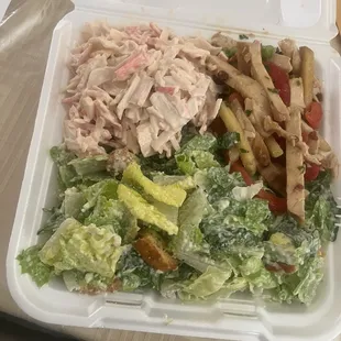 Salad trio- seafood, chicken and Caesar