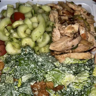Salad trio (Caesar, cucumber, chicken)