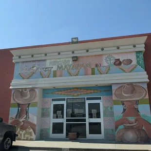 a mural on the side of a building