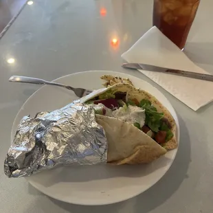 Standard Gyro and a spiced tea.