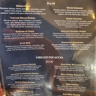 menu
