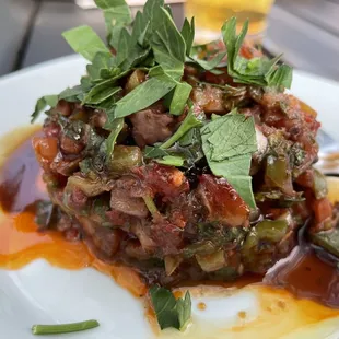 a plate of food on a table