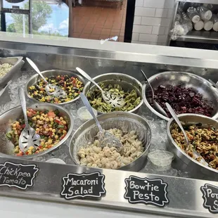 a variety of salads