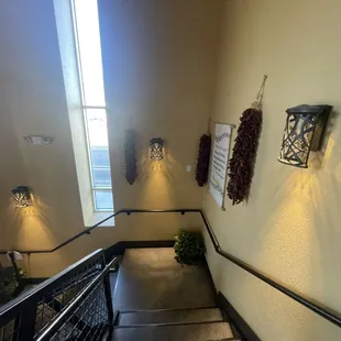 Looking down the stairs from the top floor.